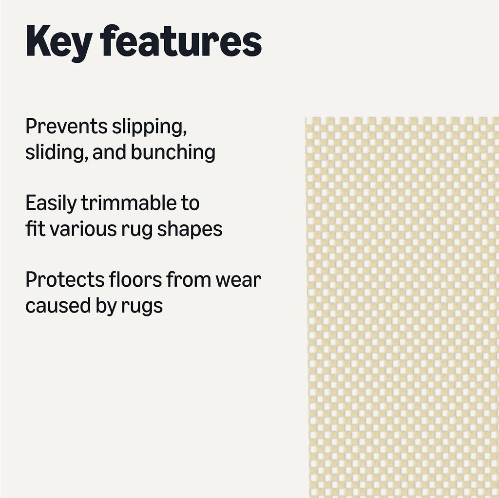 Non-Slip Rug Pad, Keep Area Rugs Safe in Place, Slip and Skid Resistant Pads for Tile and Hardwood Floors, Protect