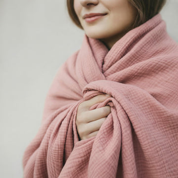 4-Layer Muslin Cotton Throw Blanket (50 x 60 inches) - Ultra Soft Breathable Gauze Throw, Lightweight All-Season