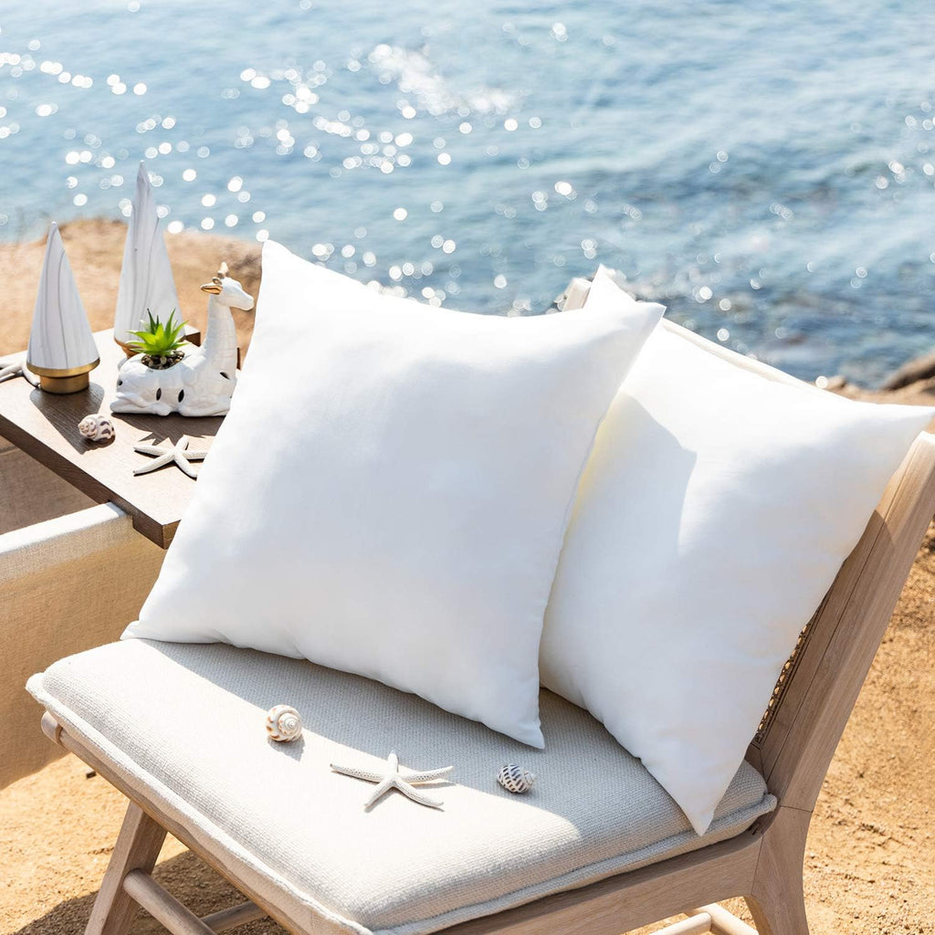 Outdoor Pillows Waterproof 18x18 Outdoor Pillow Inserts 2 Pack - Set of 2