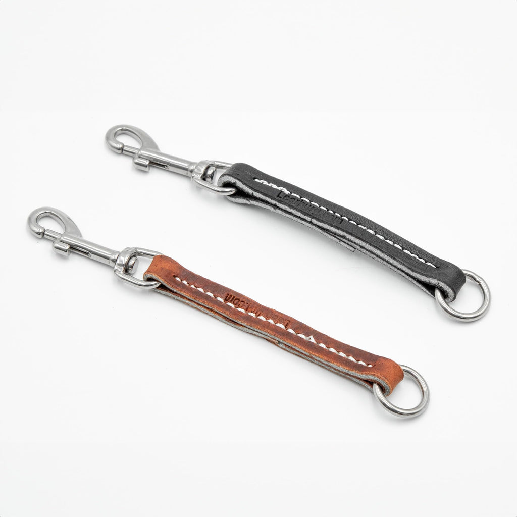Black Leather Pull Tab w/Stainless Steel Hardware