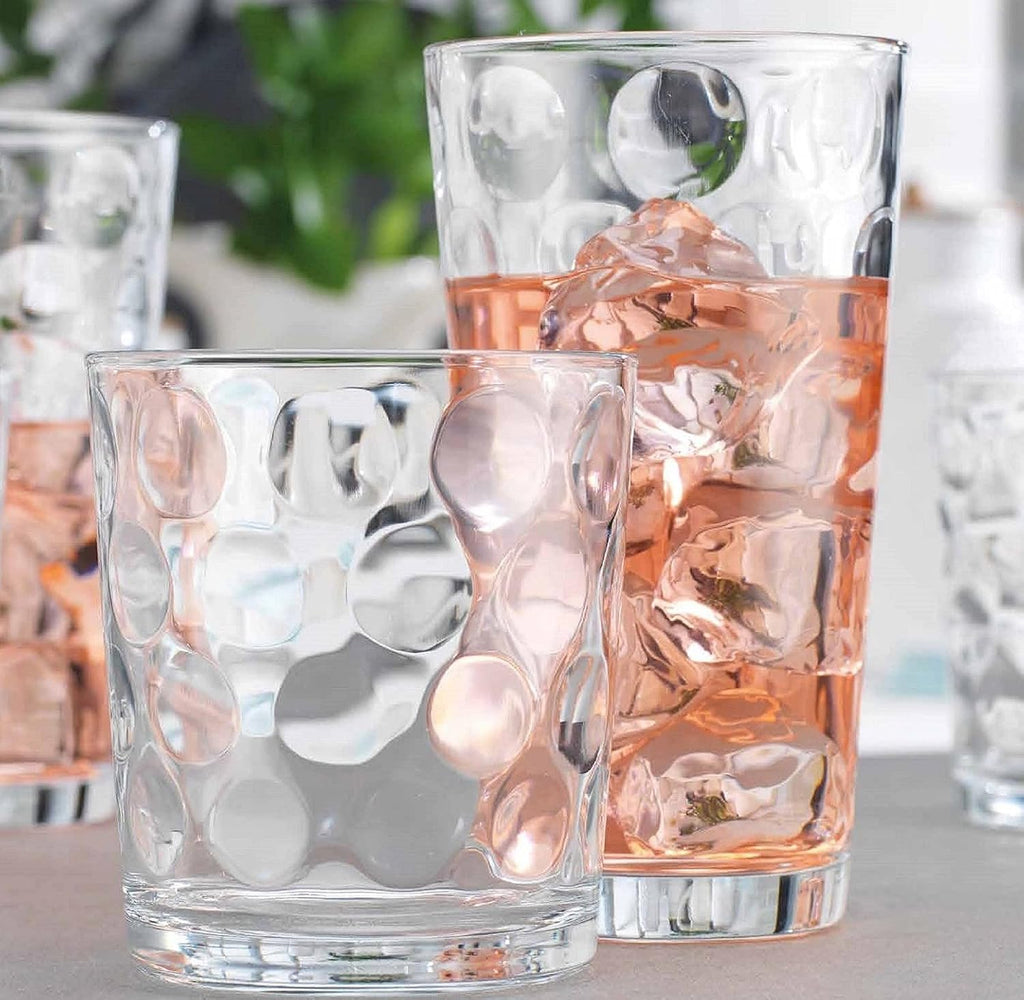 Glassware Drinking Glasses Set Of 8 4 Highball (17 oz.) Kitchen Glasses | 4 (13 oz.) Rocks Glass Cups for Water