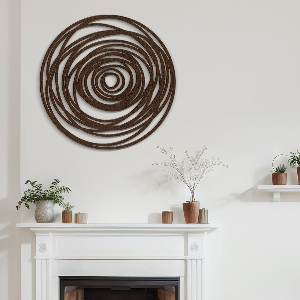 Metal Wall Art Decor Abstract Geometric Circles Minimalist Modern Abstract Wall Sculpture Hangings Home Decoration