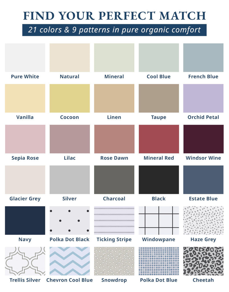 Sheet Set 100% Organic Cotton Percale Cooling - Mineral