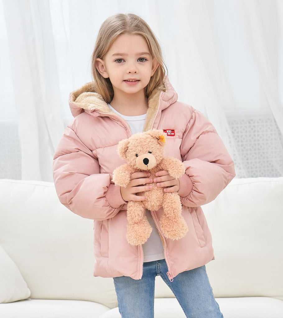 Baby Hooded Puffer Jacket,Fleece Lined Winter Coat