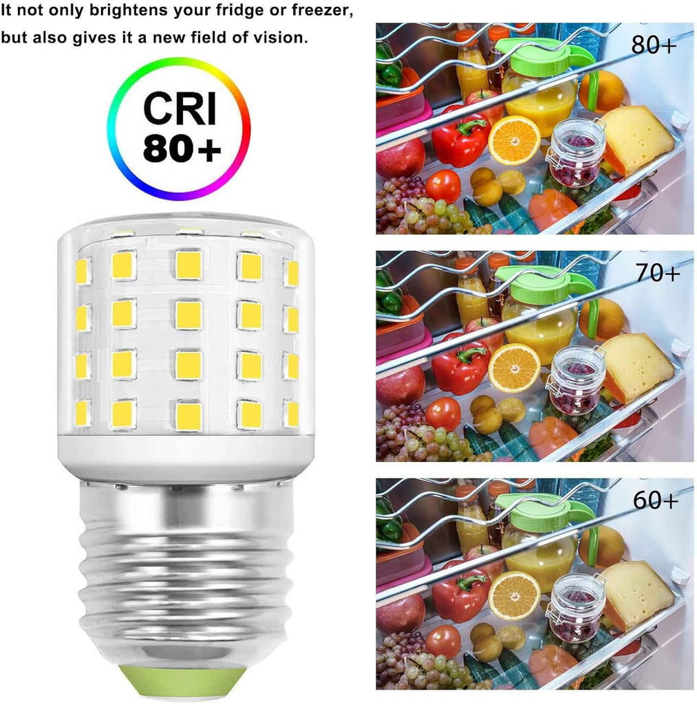 LED Appliance Light Bulb for Refrigerator Fridge Freezer 4W (40W Equivalent) E26 Medium Base Compact T10 Tubular A15