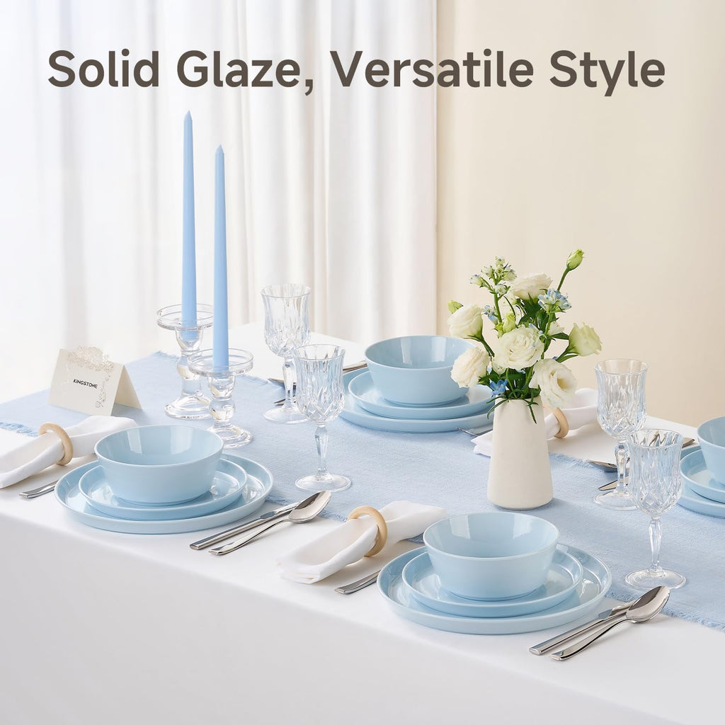 18-Piece Bone China Dinnerware Sets, Sky Blue