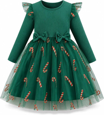 Long Sleeve Tulle Party Dresses for Holiday Birthday Special Occasion