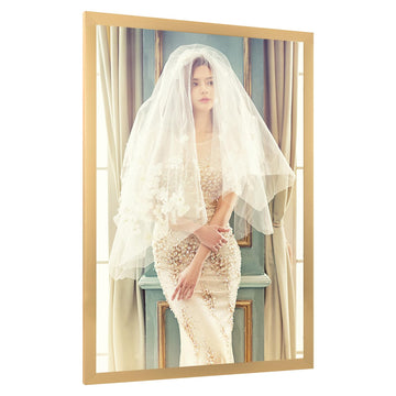 20x27 Frame Gold, Modern 27x20 Picture Poster Frame, Horizontal Vertical Hanging, Ornate 20 by 27 Gallery Family