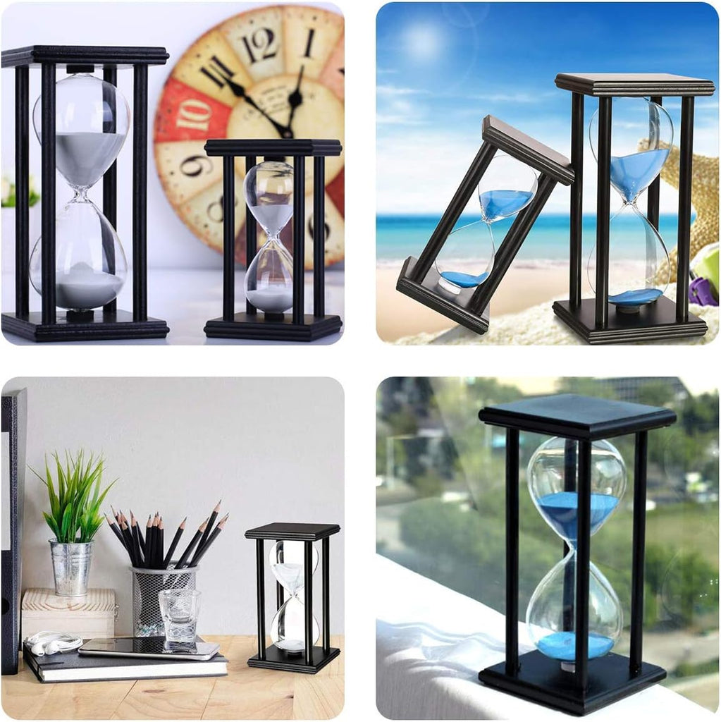 Hourglass Timer for 60 Minutes Sandglass Timer Living Room Home Bedroom Party Festival School Game Sand Timer (Black