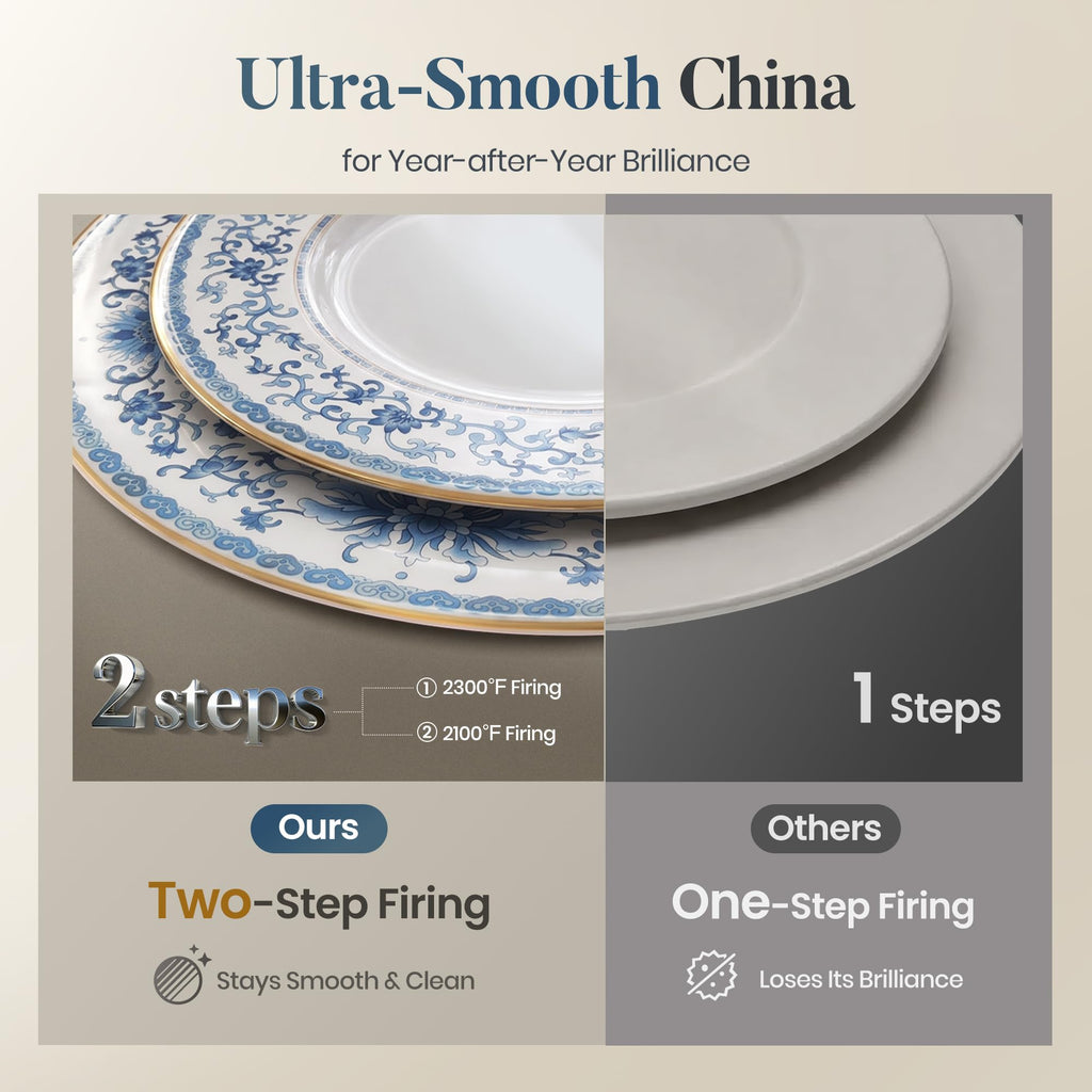 24-Piece Fine Bone China Dinnerware Set for 8