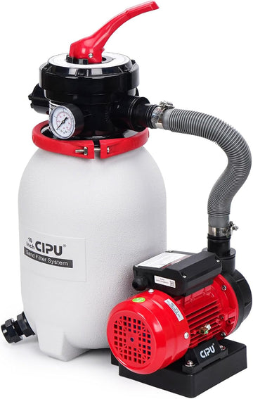 10-inch Sand Filter Pump System for Above Ground Pools, 0.25HP 115V Pool Sand Filter with 4-Way Valve