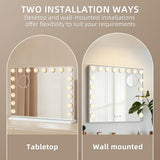 Large Vanity Mirror with Lights, 26"x20.9" Hollywood Mirror with 10X Magnification, 18 Dimmable LED Bulbs & 3 Color