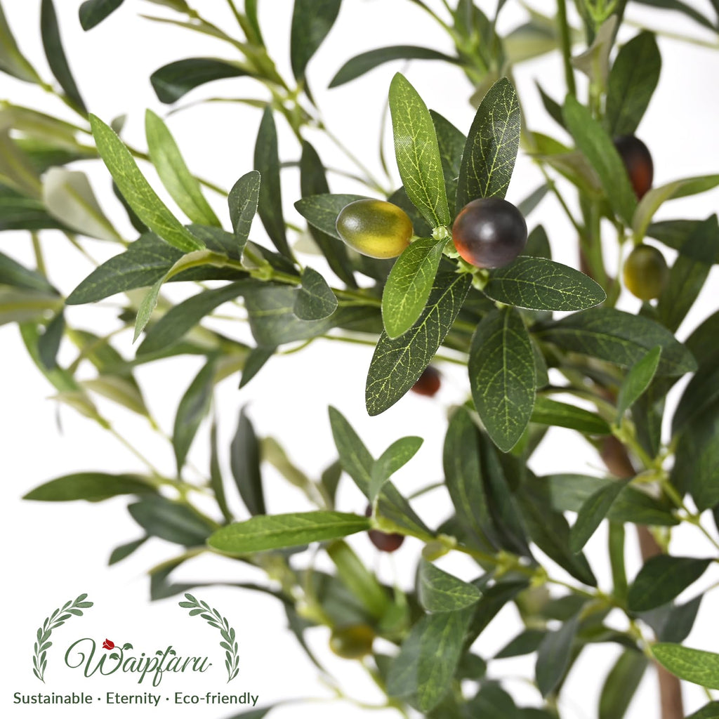 7FT Olive Trees Artificial Indoor with Planter&Basket, Tall Faux Olive Tree