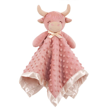 Highland Cow Security Blanket Soft Loveys for Babies for Boys and Girls Newborn Lovie Infant Blankie Cow Baby Stuff
