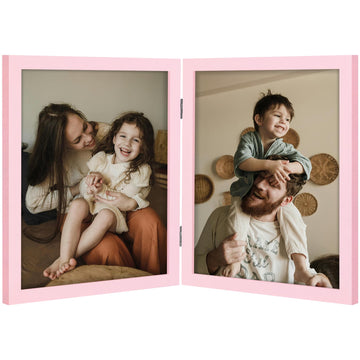 Double 8x10 Picture Frame Vertical, Pink