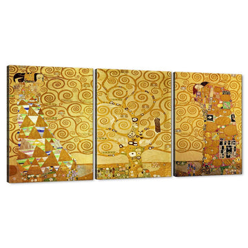 Gold Tree Pattern Wall Art, "The Tree of Life" by Gustav Klimt Famous Luxury Painting Art Print, Modern Elegant Home