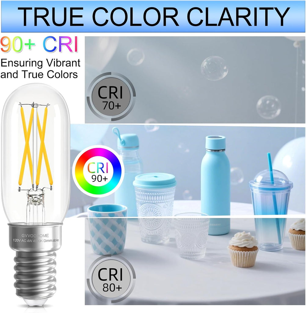E12 T6 T25 LED Candelabra Bulb, 4000K Neutral White, 40W Equivalent