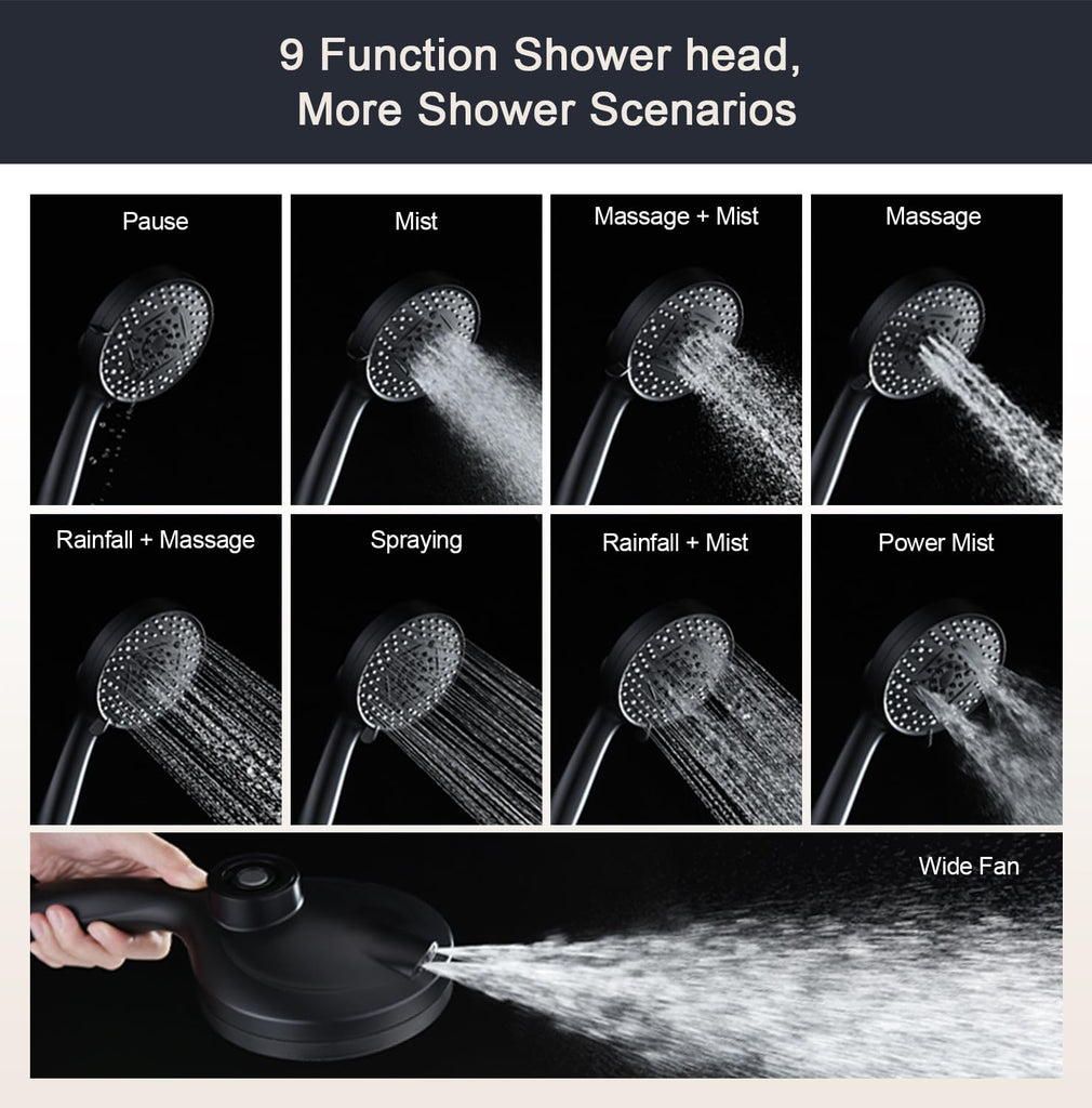 Black Filter Magnetic Shower Head with Handheld