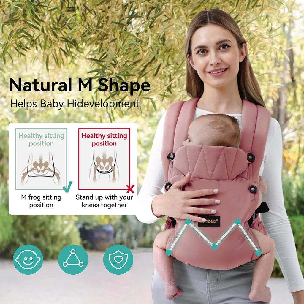 Carrier Newborn to Toddler 7-45 lbs with Natural Material, Ergonomic Design,Versatile and Adjustable,Hands Free