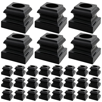Iron Balusters Flat Shoes - Aluminum Alloy Staircases Shoes for 5/8 Inch Round Interior Balusters, Wrought Iron