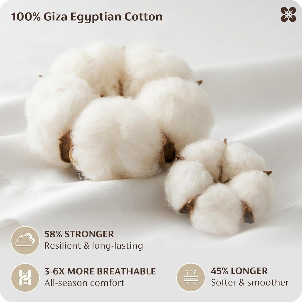 100% Giza Egyptian Cotton Duvet Cover King, CEA Certified Luxury Hotel Duvet Cover, PureWoven Soft & Breathable