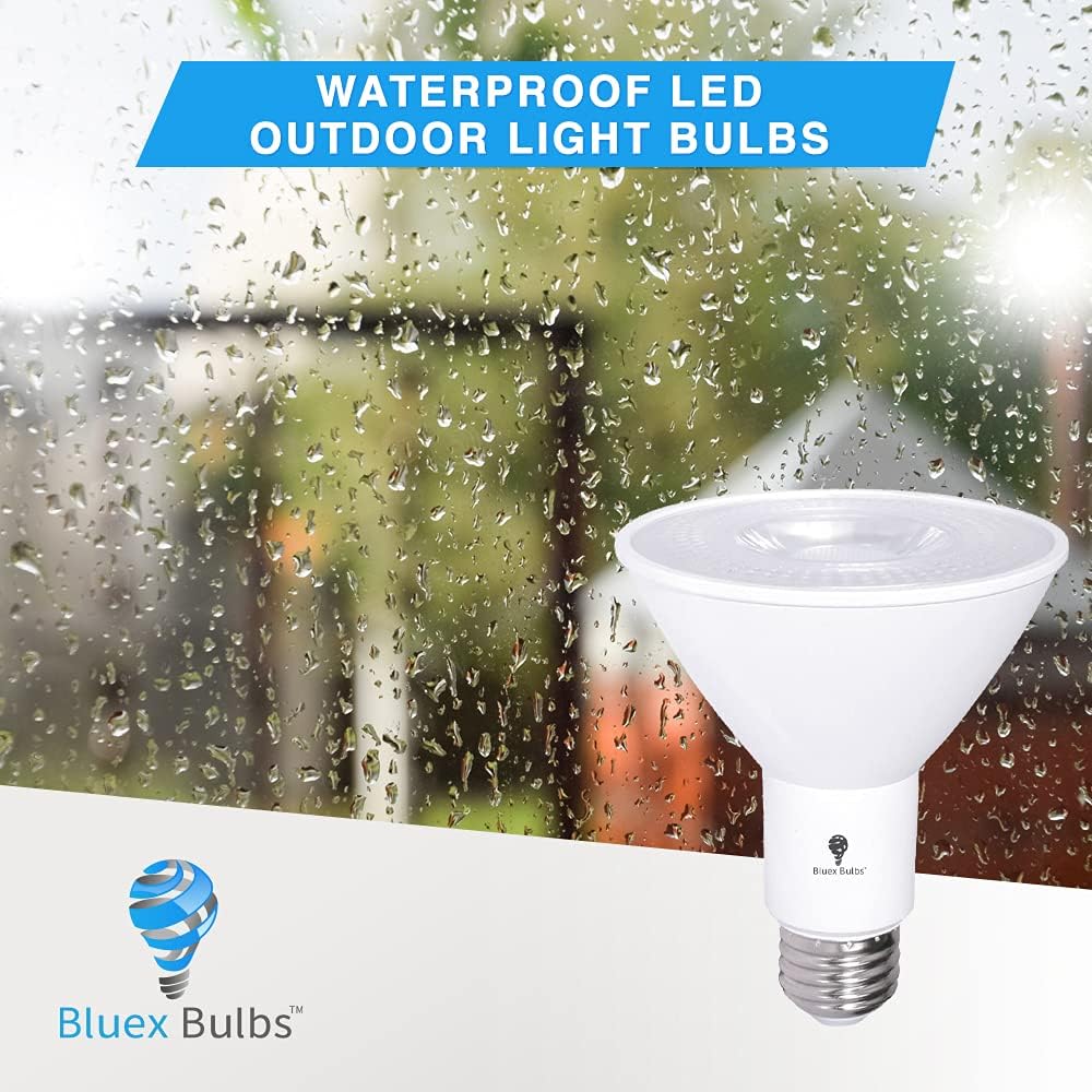 2 Pack PAR30 Outdoor LED Flood Light Bulb 12W 100 Watt Equivalent 900 Lumens Dimmable Waterproof E26 5000K Daylight