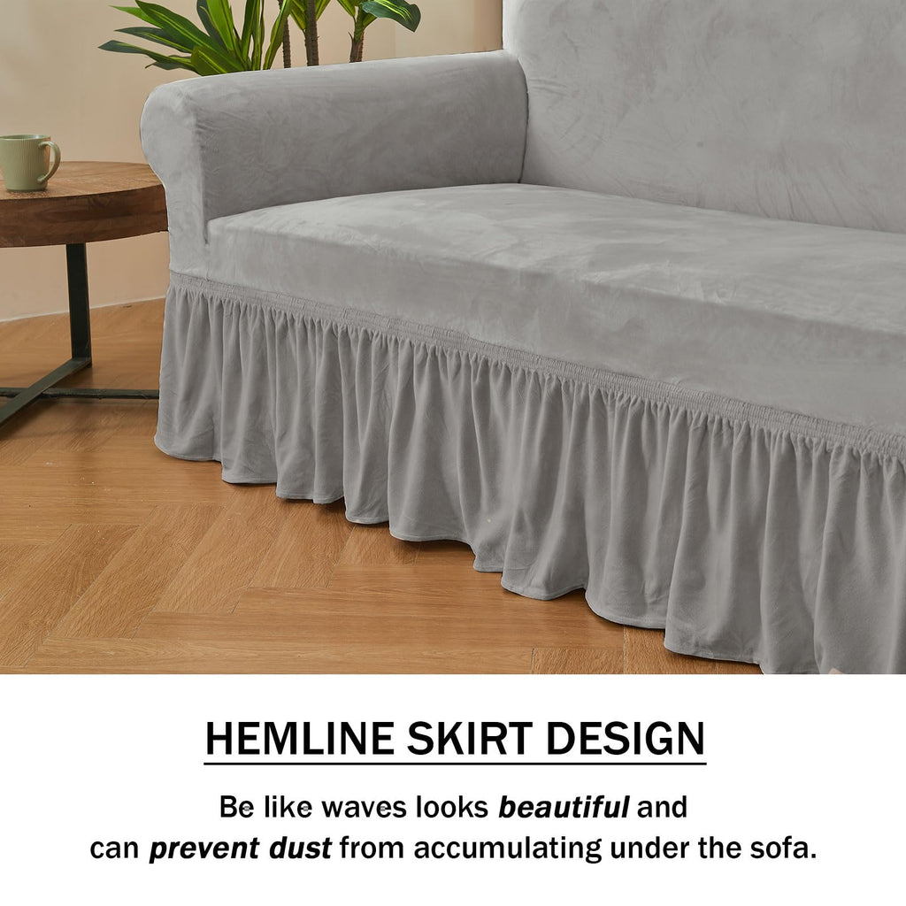 Light Grey Armchair Covers Arm Chair Cover Armchair Slipcovers with Skirt