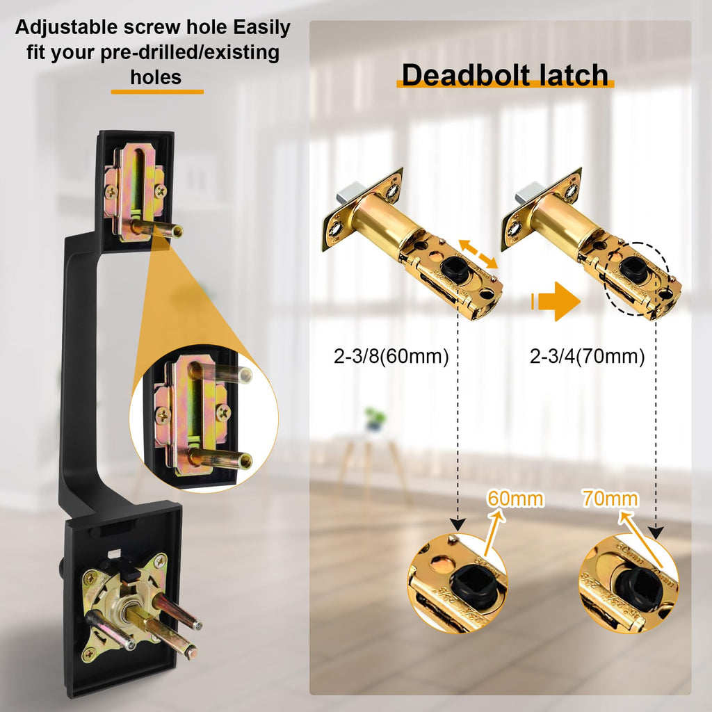 Black Front Door Handle, Front-Door Handle and Deadbolt Set