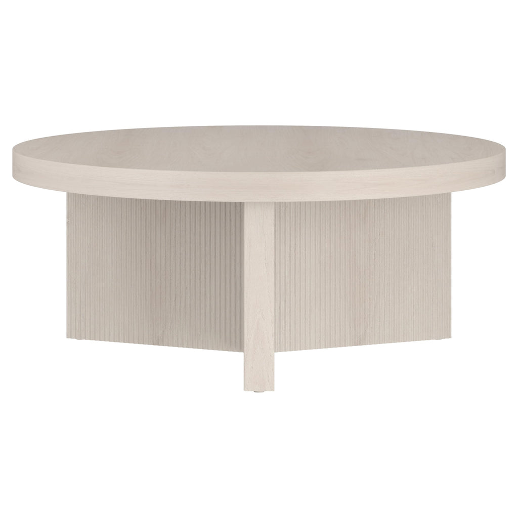 36" Scandinavian Fluted Coffee Table, Beech White