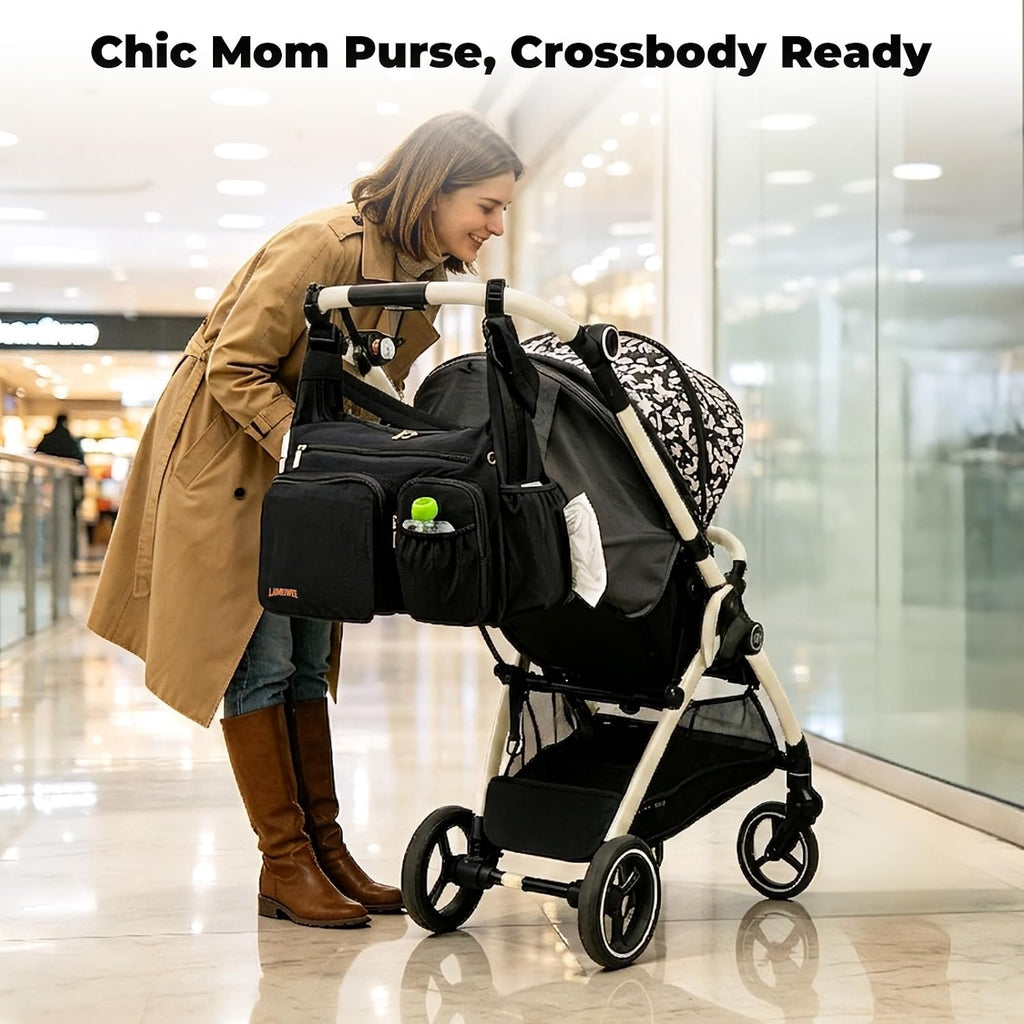 Crossbody Diaper Bag, in-1 Stroller Caddy
