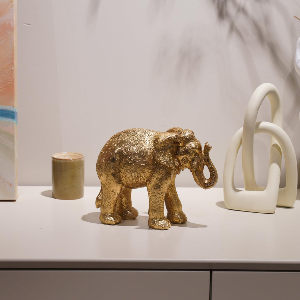 Gold Elephant Statue Home Décor Collectible Figurines
