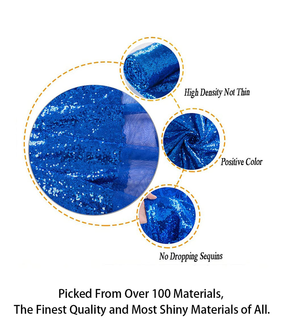 Fabric by The Yard 1 Yard Royal Blue Sequin Fabric Glitter Embroidery Fabric by The Yard Material for DIY Sewing