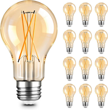 A19 LED Edison Light Bulb, E26 Dimmable Bulb, 60W Equivalent