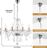 Modern Elegant 8 Lights K9 Crystal Glass Chandelier Pendant Ceiling Lighting European Style for Dining Living Room Bedroom Transparent, 8 E12 Bulbs Required A110-B082GBMV82