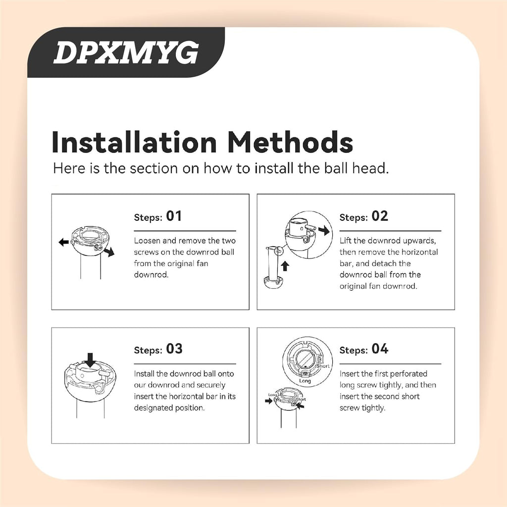 Ceiling Fan Downrod Extension Pole - Steel, 1 Inch Diameter, Non-Threaded Universal Fit