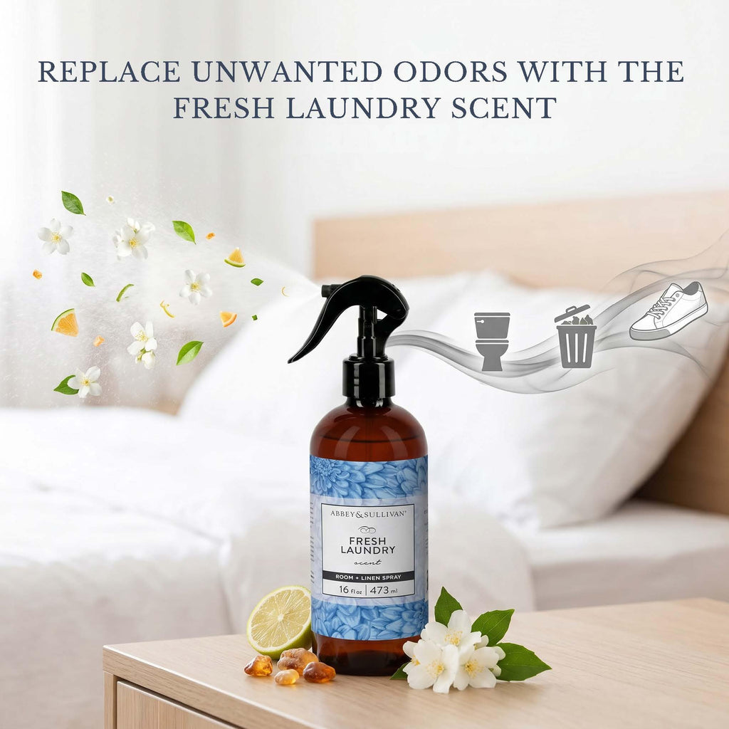Odor Eliminating and Refreshing Linen and Room Spray, Fresh Laundry, 16 oz