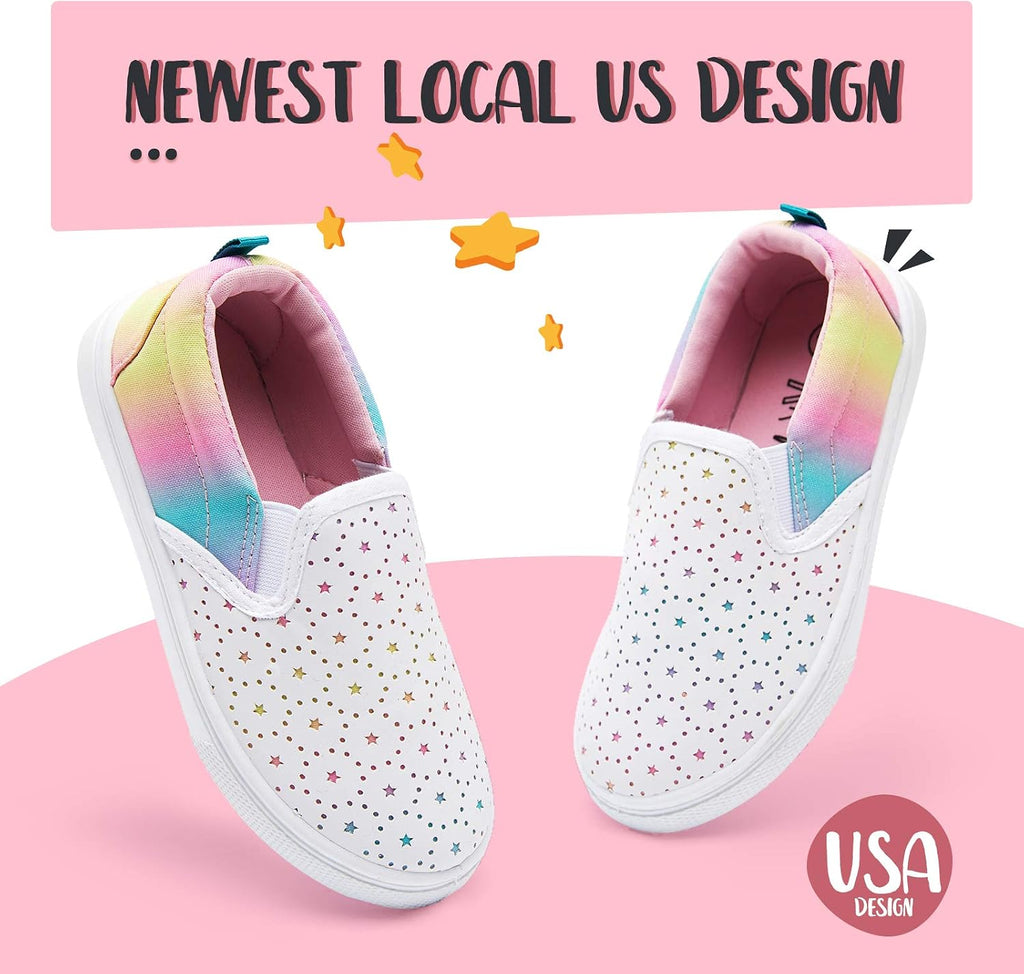 Boys & Girls Slip on Shoes, Toddler Canvas Walking Shoes