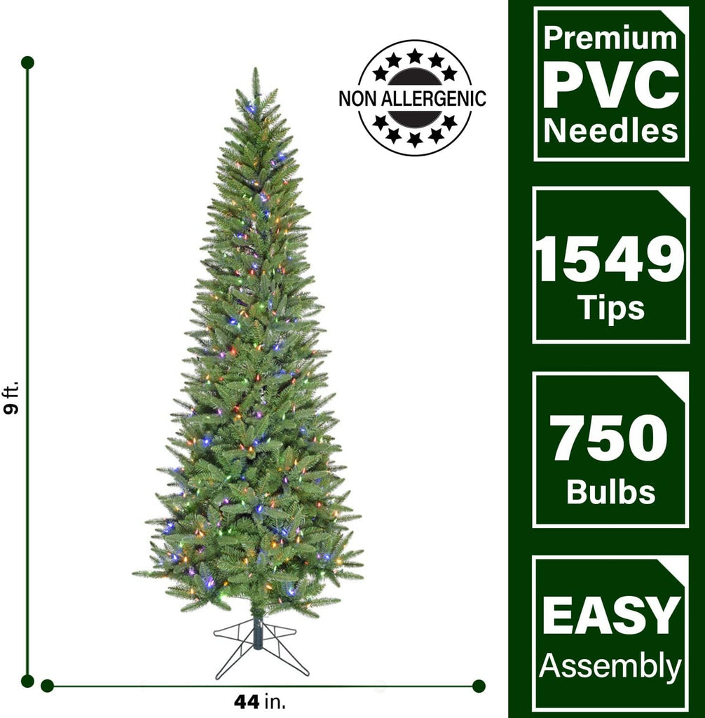 Winter Falls Slim Christmas Tree with 8 Function