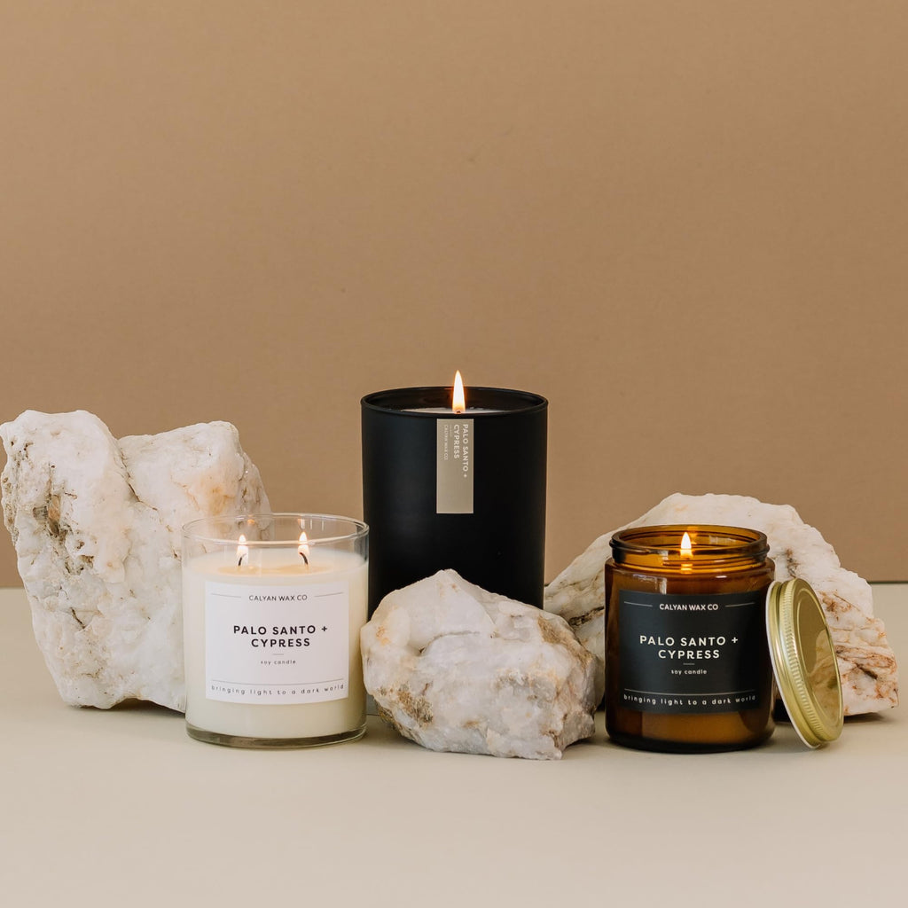 Palo Santo & Cypress Scented Candle - 57 Hour Burn