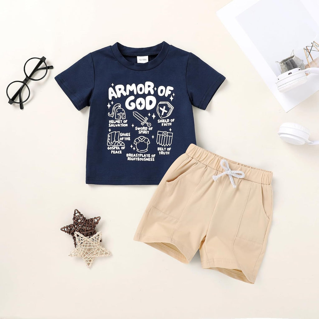 Toddler Baby Boy Summer Clothes Dinosaur T-Shirt and Shorts Boy Outfits to