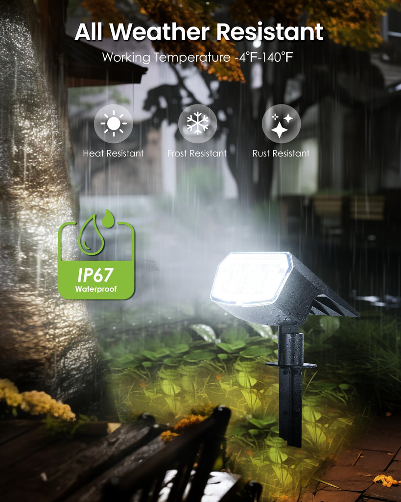 Solar Spot Lights Outdoor Waterproof, Solar Spotlights 10 Pack Cool White