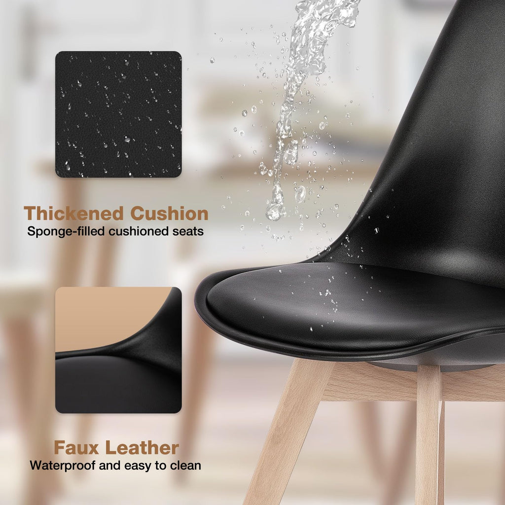 Dining Chairs Set of 4, PU Leather Accent Chairs