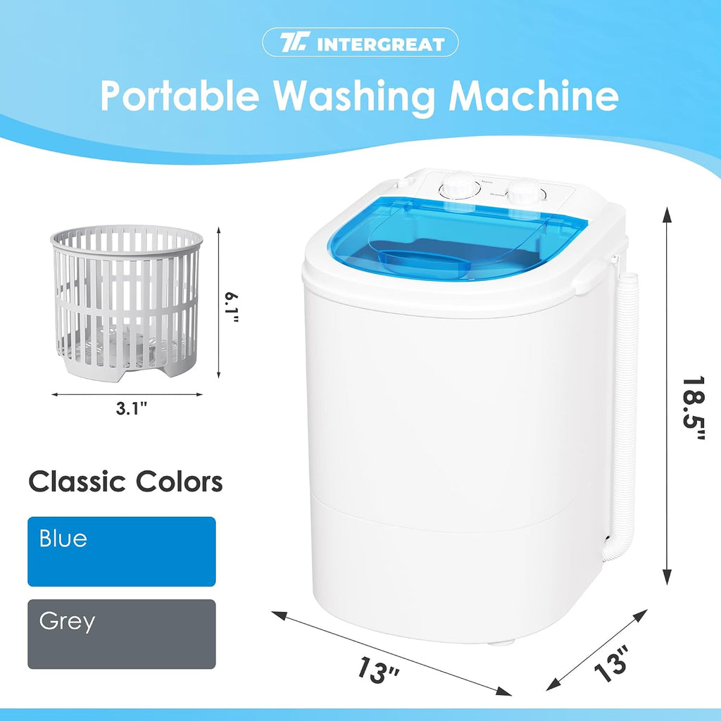 Portable Washing Machine, 5.5 Lbs Compact Mini Portable Washer, 110V Single Tub Laundry Washer Machine for Apartments