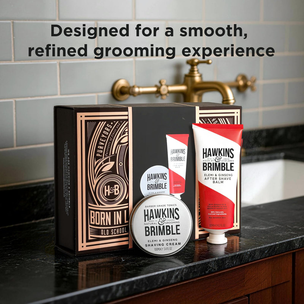 Men's Shaving Gift Set Box - 2-Piece Grooming Kit for Sensitive Skin, Hydrating & Soothing Beard Care Gifts for Men