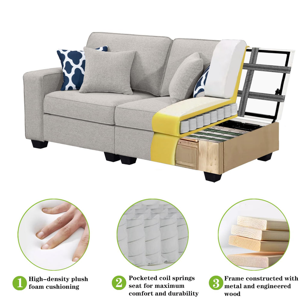 Oversized Modular Sectional Sofa, U/L‐Shaped Reversible Couch with Ottoman, Deep Seat Plush Polyester Sofa