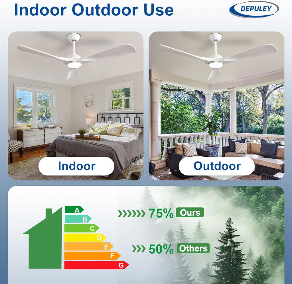 52-Inch 3-Blade Ceiling Fan with Light Transform Your Space with Comfort and Style 52-Inch Outdoor Ceiling Fan with Light Quiet,Smart Control, Ideal for Year-Round Comfort A101-B0DRJQRK3J