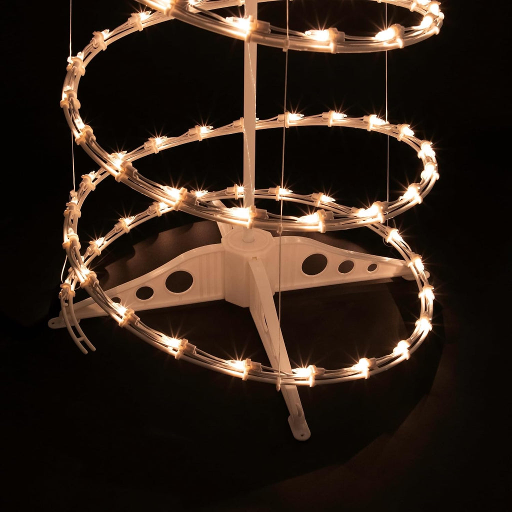 Pre-Lit Spiral Outdoor Christmas Tree with Star Tree Topper - 6' - Clear Lights