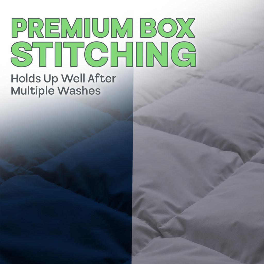 Reversible Comforter - Polyester and Rayon Derived from Bamboo Duvet Insert, All-Season, Down Alternative Filling