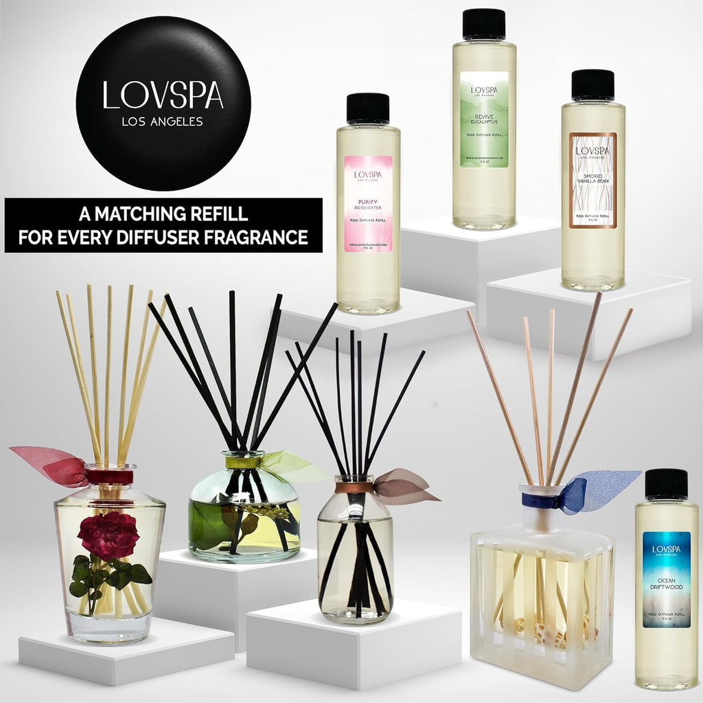 Reed Diffuser Refill Oil, Sage & Citrus 8 fl oz, Hotel Scent, Spa Aroma - Set of 8