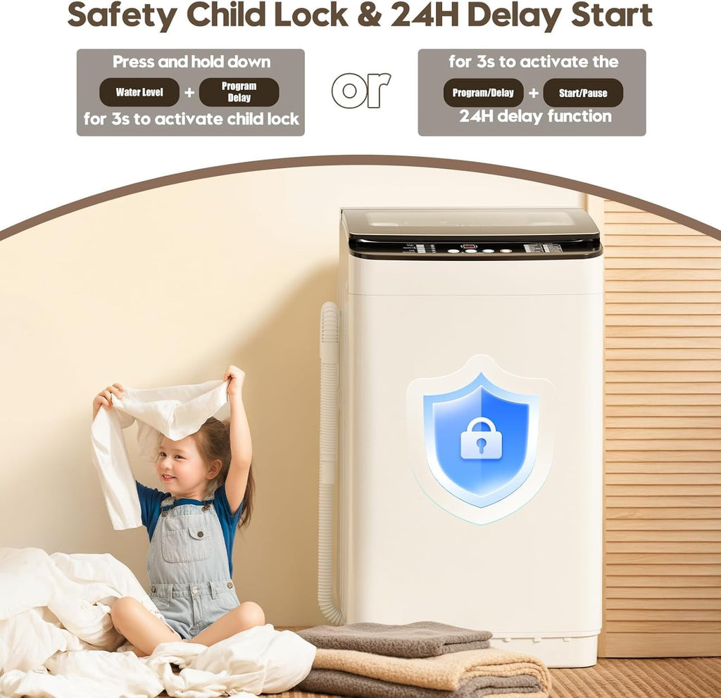 Portable Washer and Dryer Combo Set, 2.8 CU. FT. Portable Clothes Dryers with Boot Dryer, 28 lbs Fully Automatic
